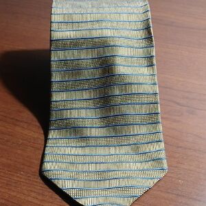 Elegant Gold and Blue Striped Men's Tie